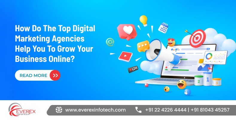 Digital marketing strategy dashboard showing SEO, social media marketing, and online business growth analytics by top agencies