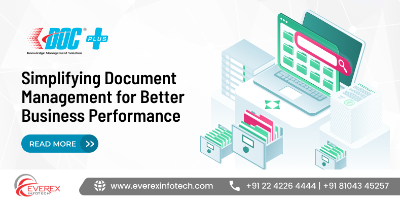 KDOC Plus software interface showing organized digital documents, workflow automation, and secure document management system