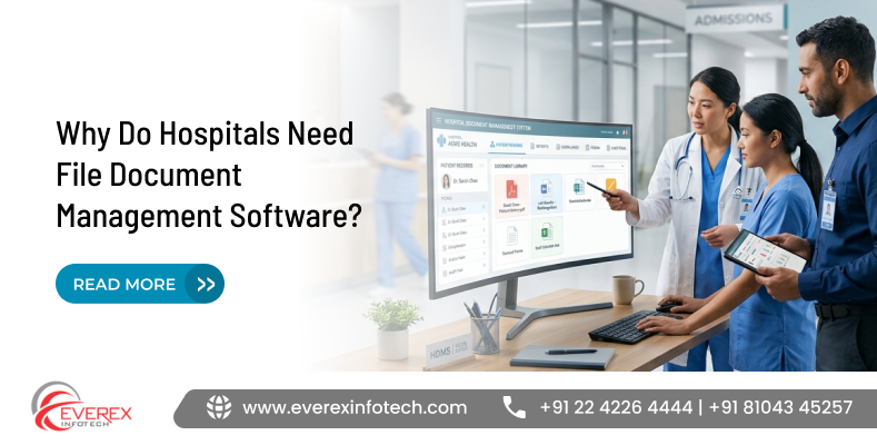 Hospitals need file document management software dashboard showing secure patient record and document handling system